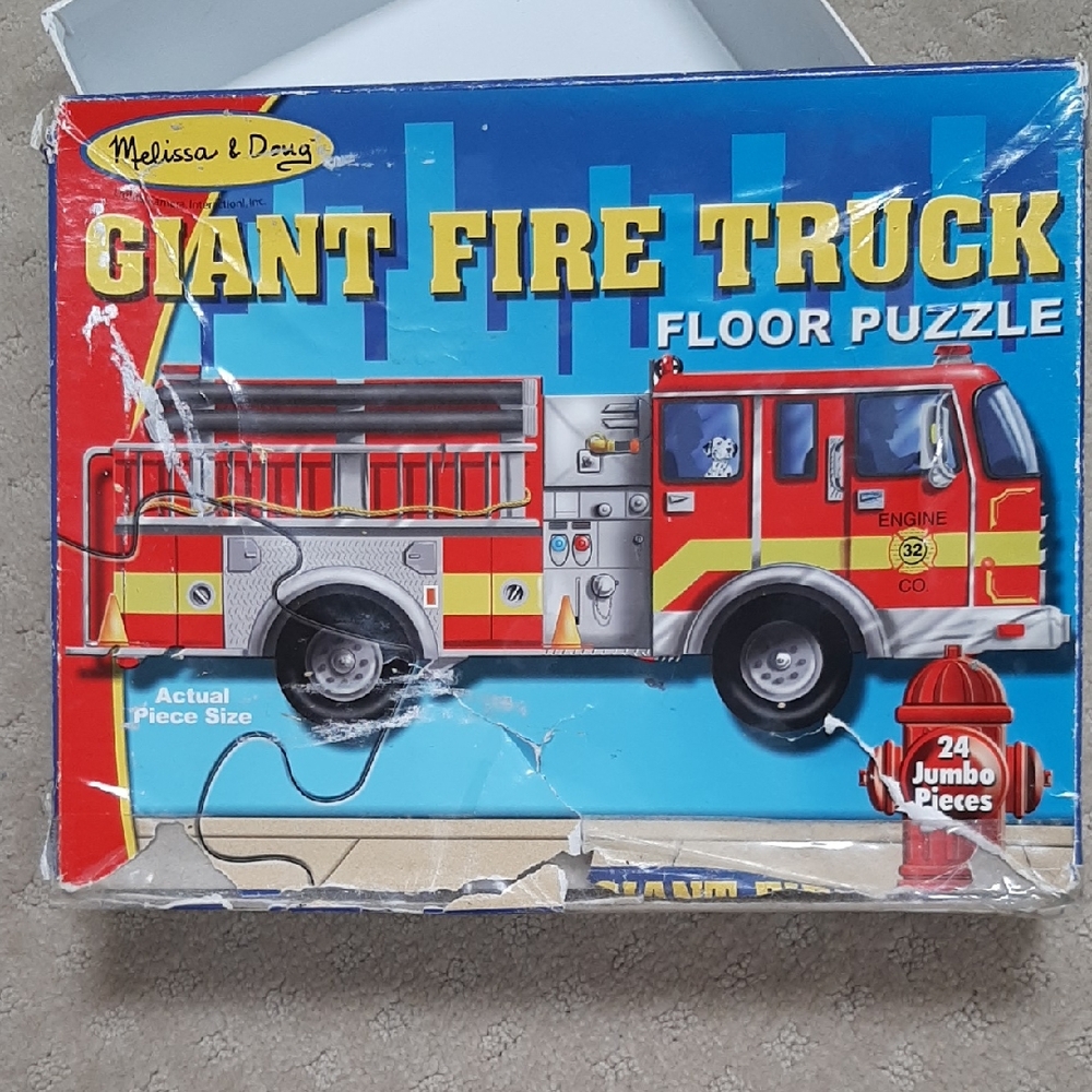 Melissa & Doug 24 Piece Giant Fire Truck Floor Puzzle